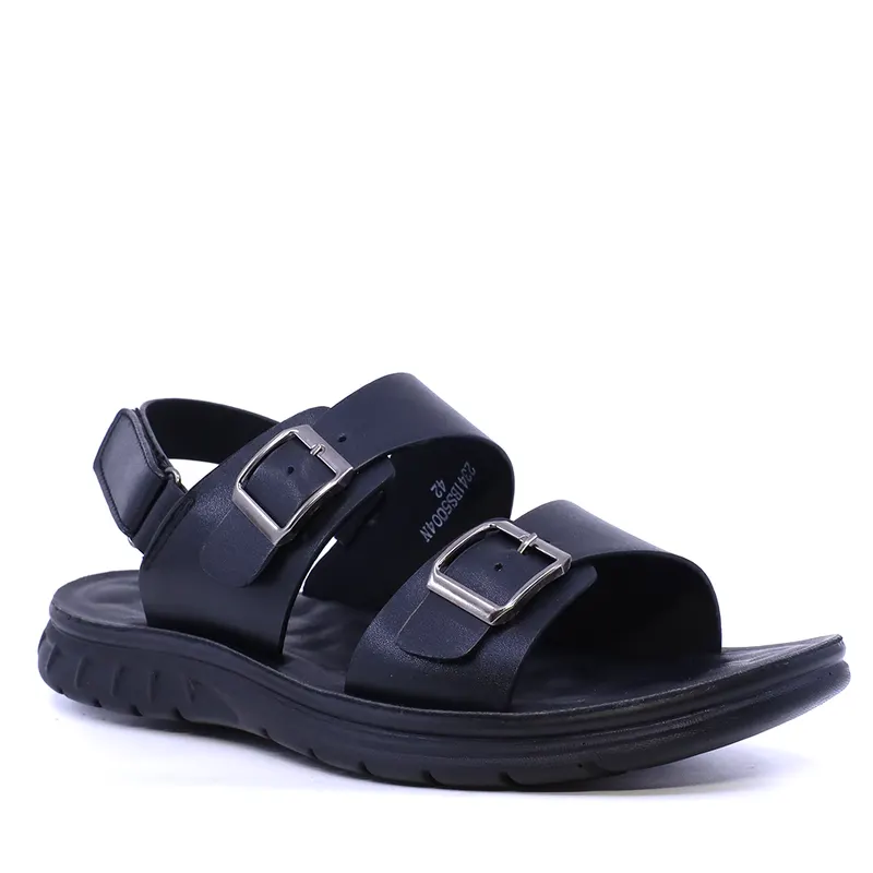 Sandale cu barete reglabile bărbați Thezeus negre din piele 2341BS5004N — imaginea 2