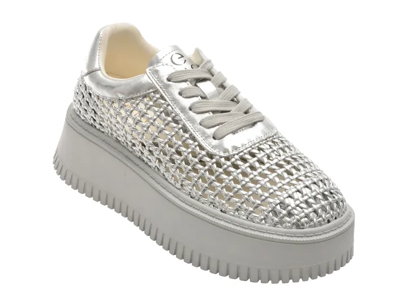 Pantofi sport EPICA argintii, 5362, din piele ecologica