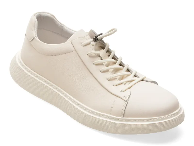 Pantofi sport EPICA albi, 2205, din piele naturala