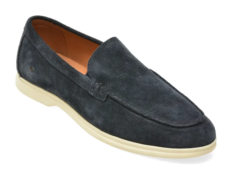 Mocasini ALDO bleumarin, DOLAN 410, din piele intoarsa