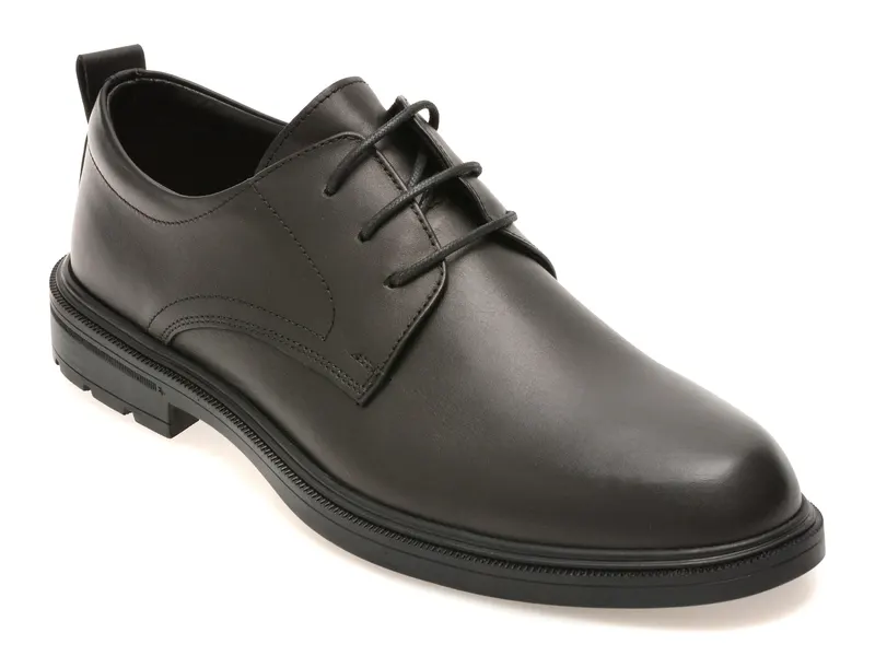 Pantofi eleganti negri, A60, din piele naturala