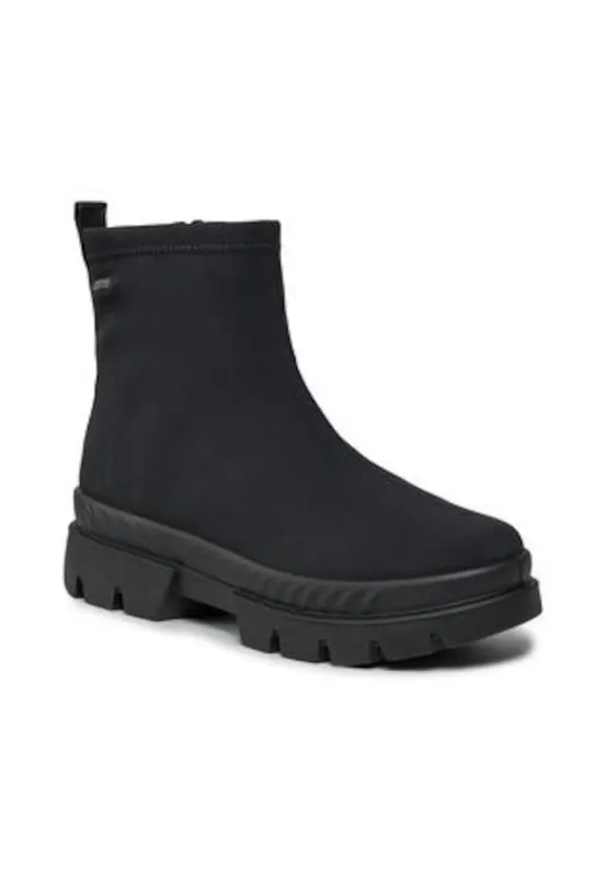 Botine dama - pana la glezna - negru - material sintetic
