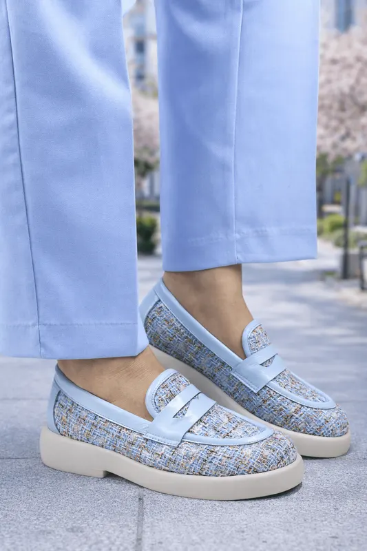 Pantofi Casual Premium din Piele Albastri si Ketten - ODE BLU