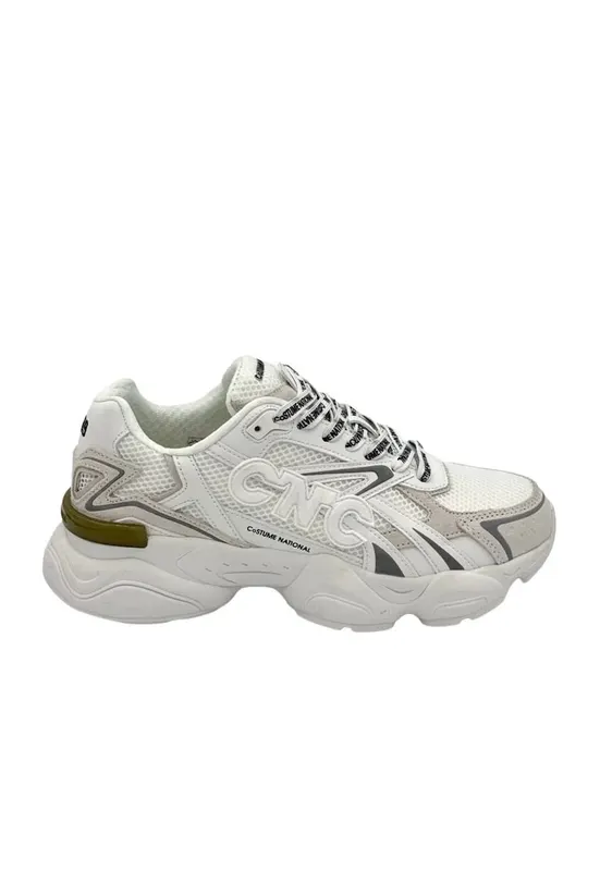 Pantofi sport sport cu logo cusut - Alb