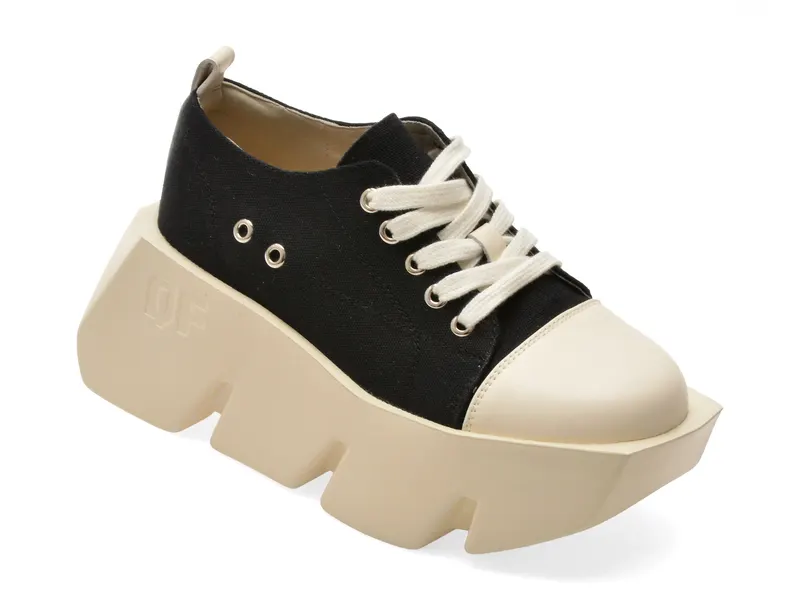 Pantofi sport negri, 61665, din material textil
