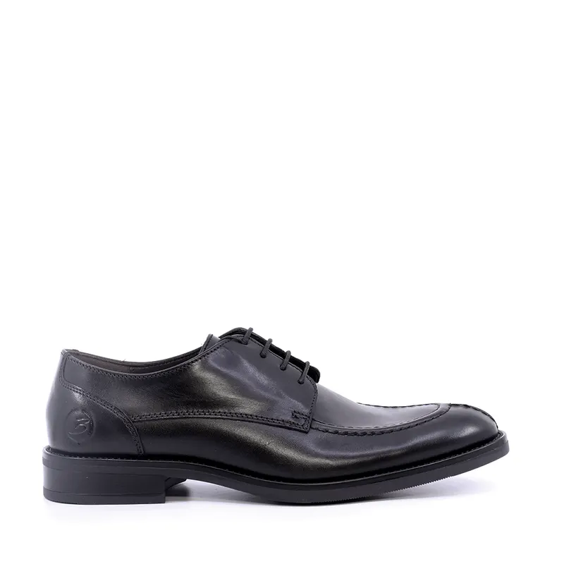 Pantofi derby bărbați negri din piele 718BP8676N