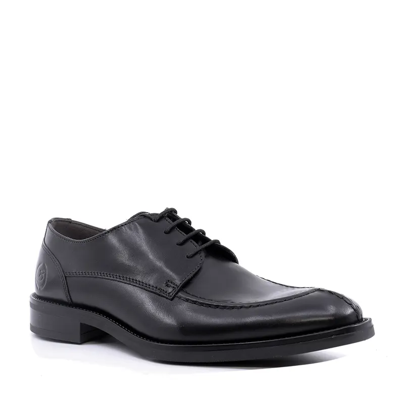 Pantofi derby bărbați negri din piele 718BP8676N — imaginea 2