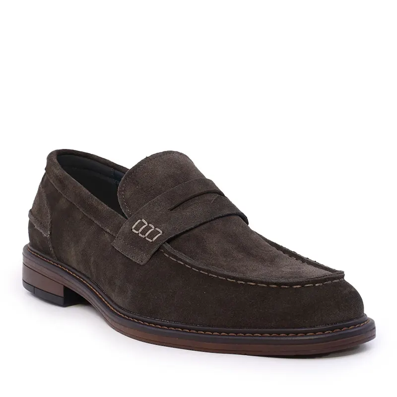 Pantofi loafers bărbați Luca di Gioia maro cafea din piele întoarsă 2931BP6211VTDM — imaginea 2