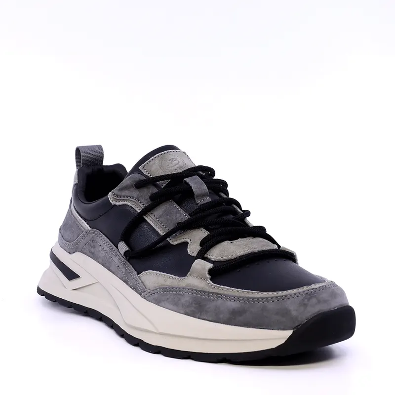 Sneakers bărbați gri din piele 1922BP5129VGR — imaginea 2