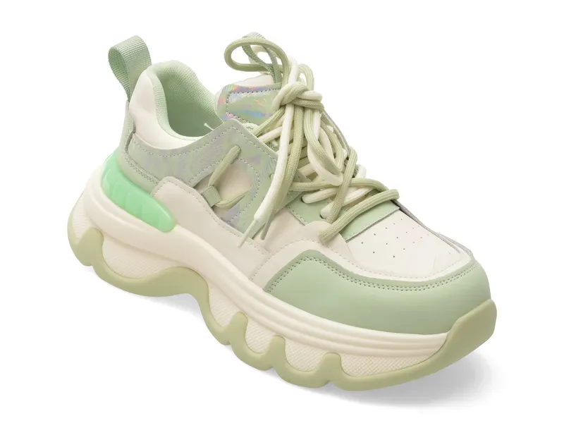 Pantofi sport PASS COLLECTION verzi, MQ60005, din piele naturala
