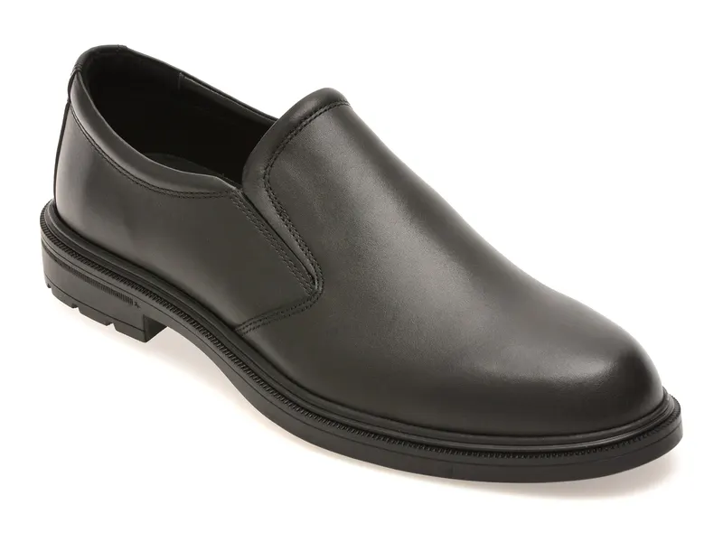 Pantofi eleganti negri, A61, din piele naturala