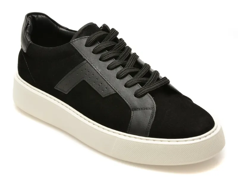 Pantofi sport LOST negri, WB004, din piele intoarsa