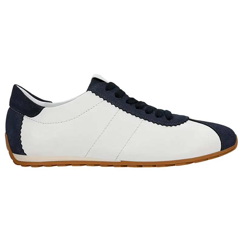 Sneakers damă albi cu insertii bleumarin