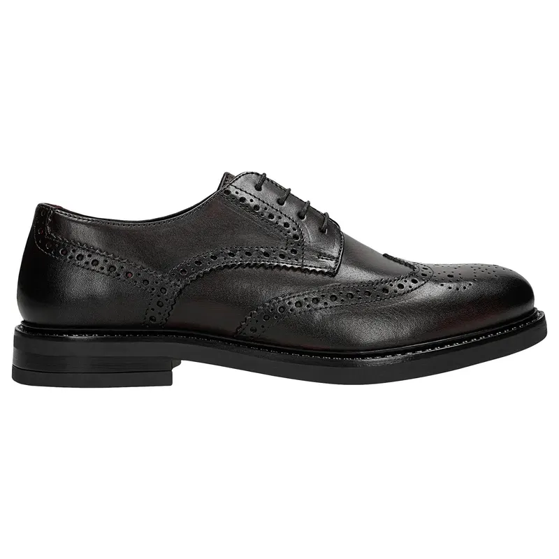 Pantofi bărbați tip brogue din piele box, bordo