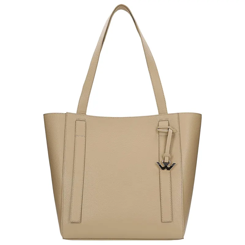 Shopper bag damă din piele, bej