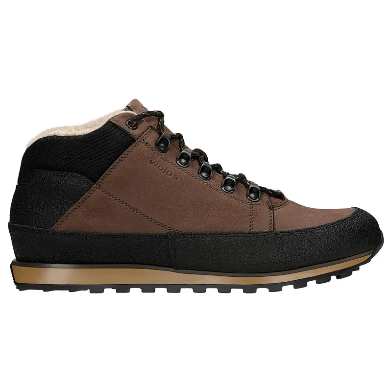 Botine înalte maro-negre cu îmblănire bărbați