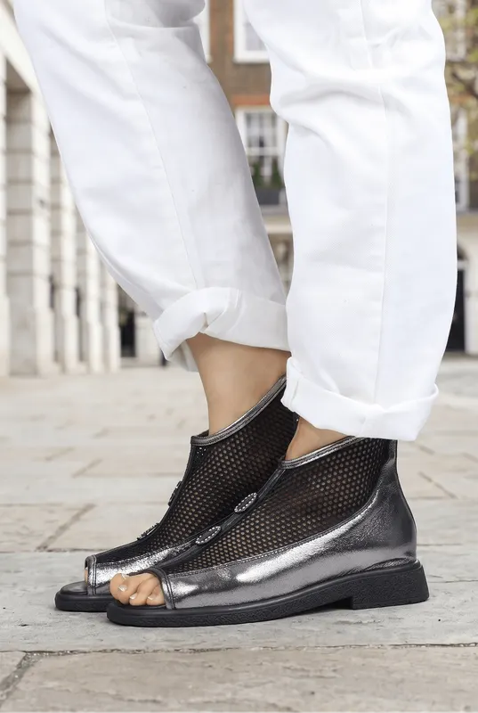Ghete Perforate de Vara din Piele - FELY SILVER