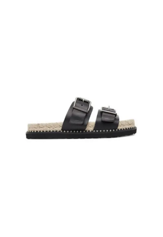 Papuci 025673-100 - Piele naturala - Negru - Negru