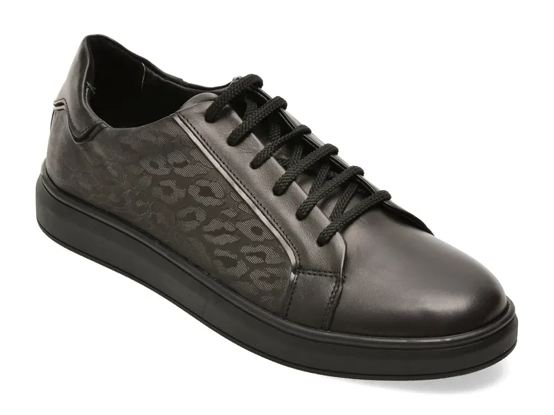 Pantofi sport negri, 2695052, din piele naturala