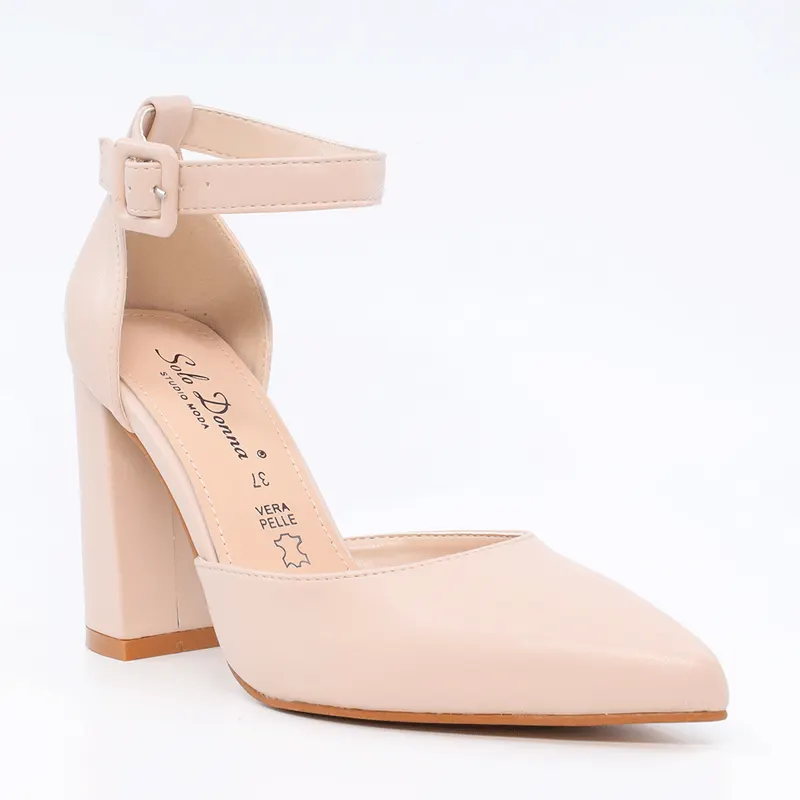 Pantofi decupați femei Solo Donna bej cu toc 1169dd1210be — imaginea 2