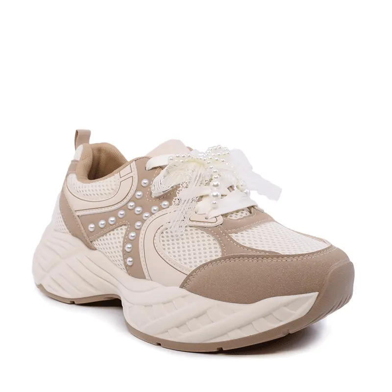 Sneakers femei bej cu accesorii decorative 1411DP0501VBE — imaginea 2
