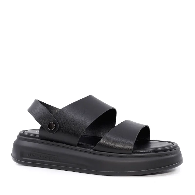 Sandale bărbați Luca di Gioia negre din piele 3917BS116N — imaginea 2