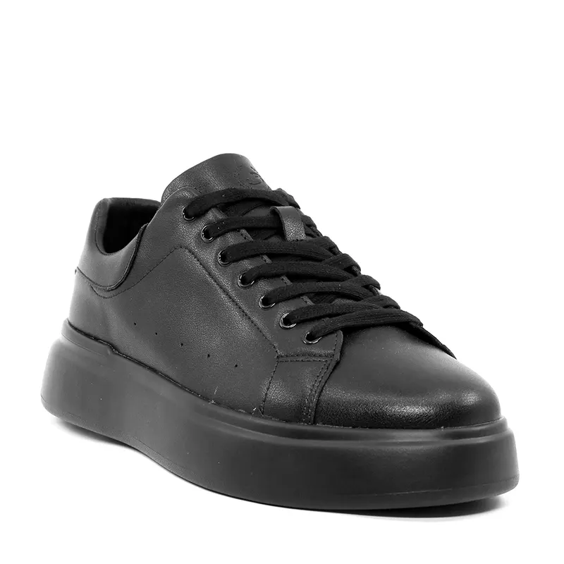 Sneakers ușori bărbați negri din piele 1922BP0079N — imaginea 2