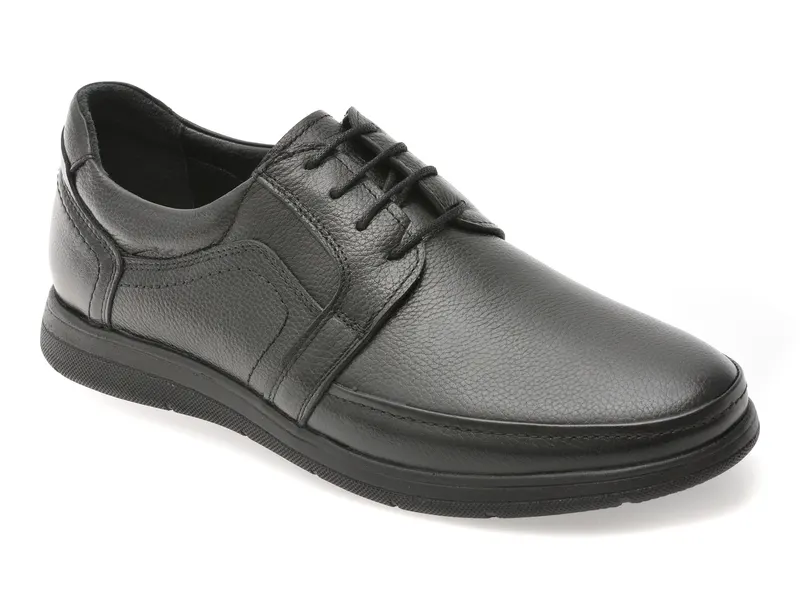 Pantofi BITE THE BULLET negri, BRL901, din piele naturala