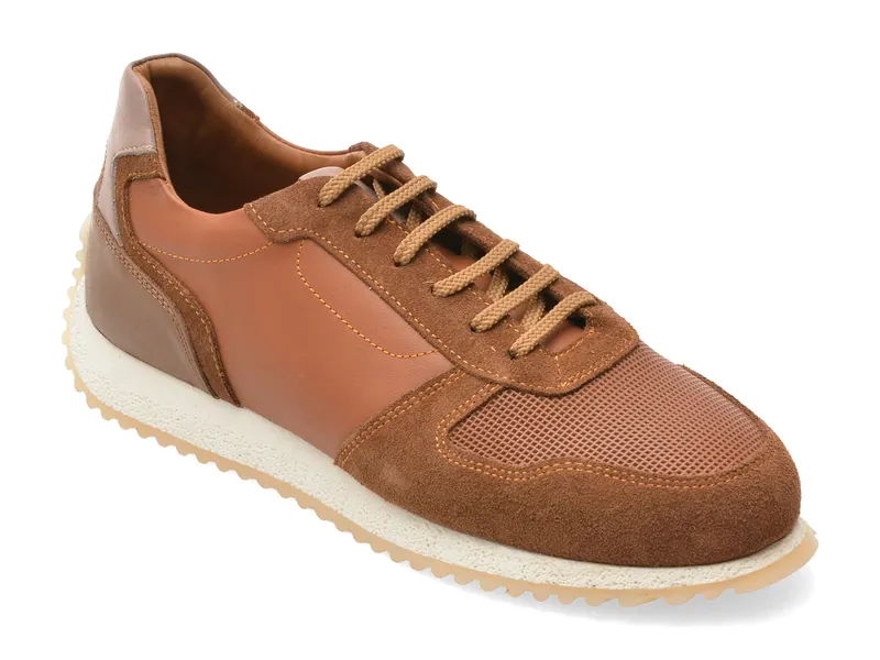 Pantofi sport maro, G200, din piele naturala