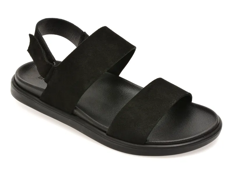 Sandale BITE THE BULLET negre, AL2693, din piele intoarsa