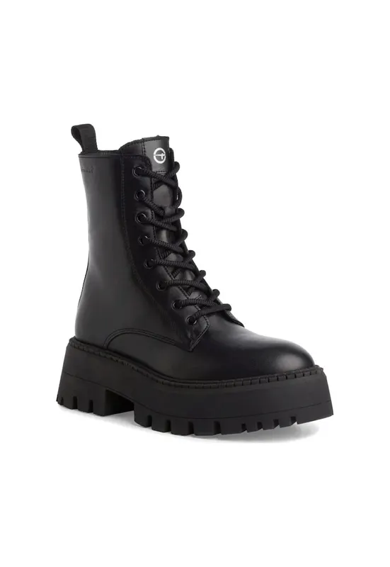 Botine dama - casual - negru - piele naturala si sintetic -