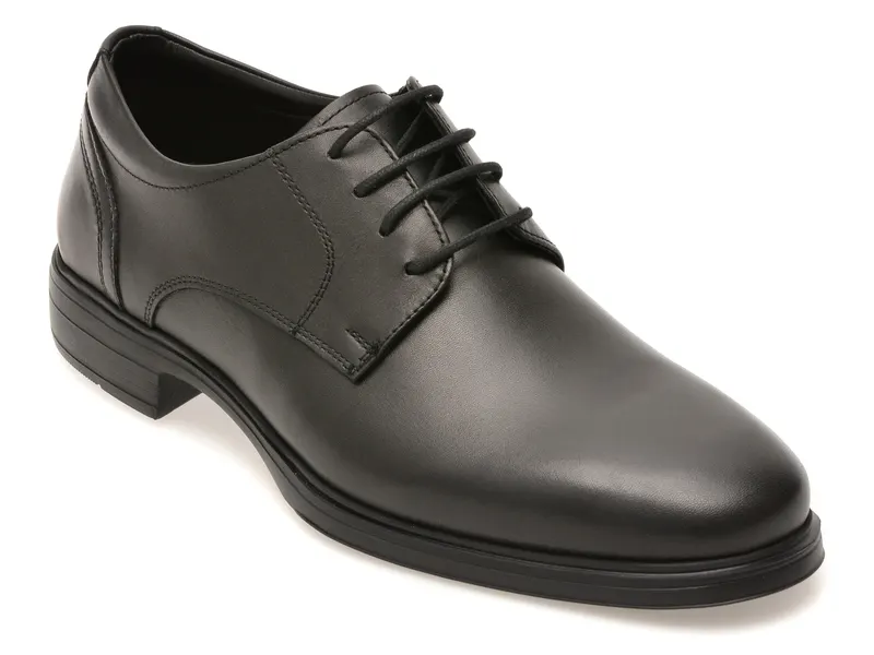 Pantofi eleganti negri, E300, din piele naturala