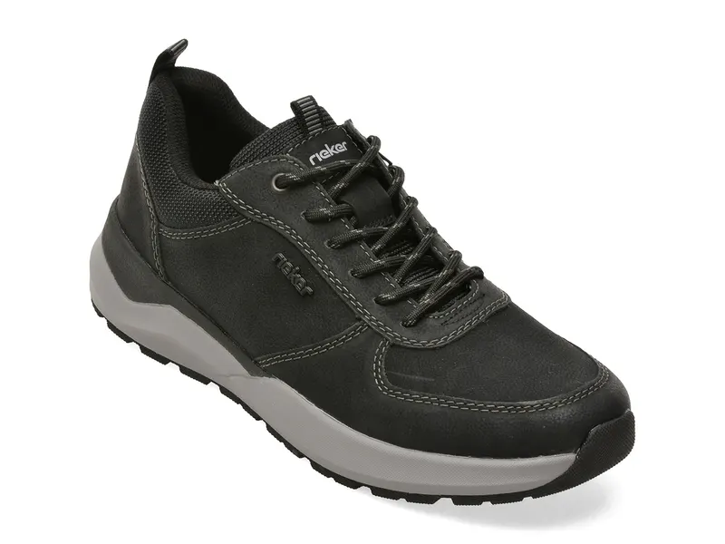Pantofi sport RIEKER negri, 6002, din piele ecologica