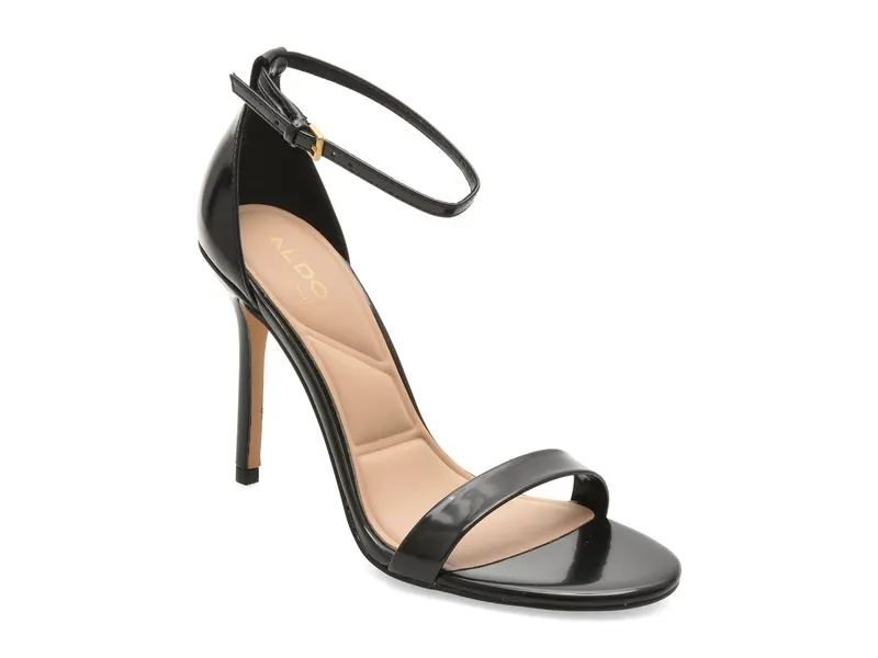 Sandale elegante negre, JACYNTHE 001, din piele ecologica