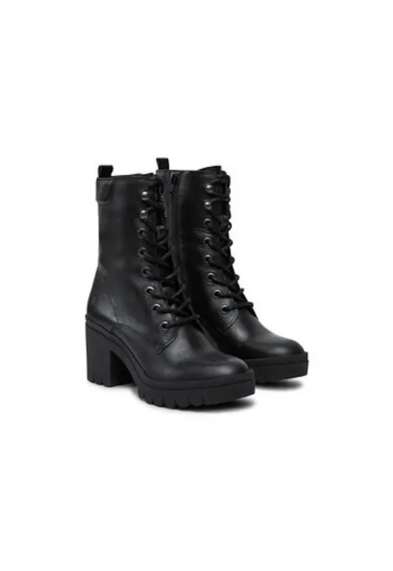 Botine dama TIEL642FLY - Piele naturala - Negru - Negru