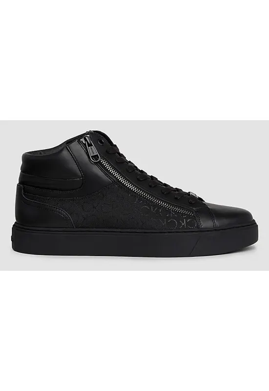 Pantofi sport pentru Barbati - high top lace up w/zip mono - HM0HM01425-01J - Negru - Negru