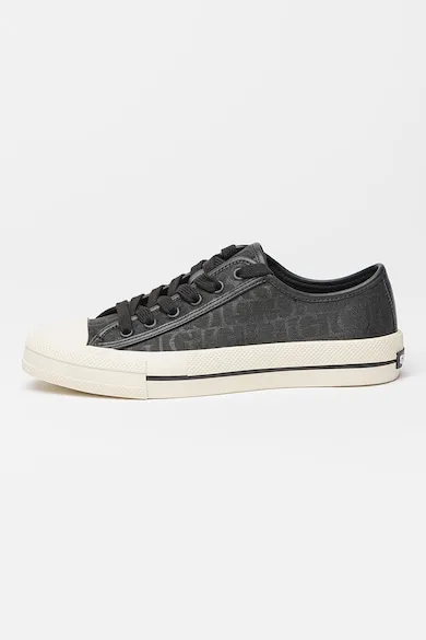 Tenisi low-cut cu logo - Negru