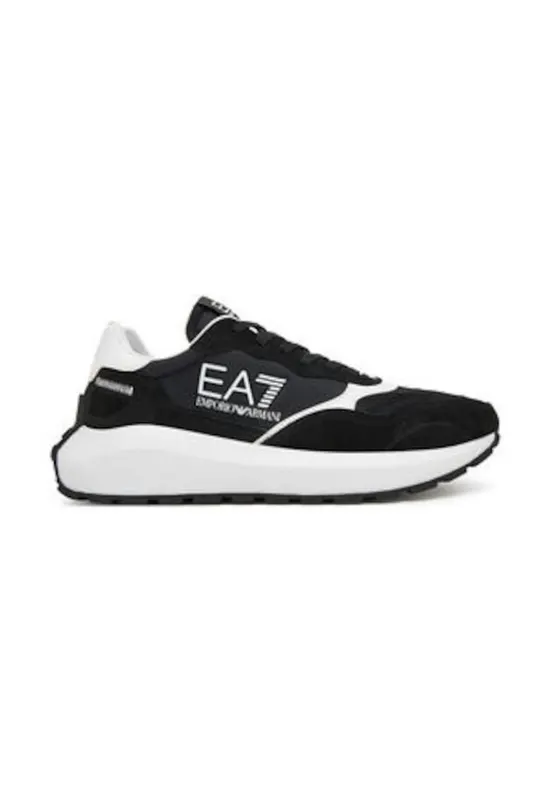 Tenisi barbati - Emporio Armani piele naturala - negru/alb