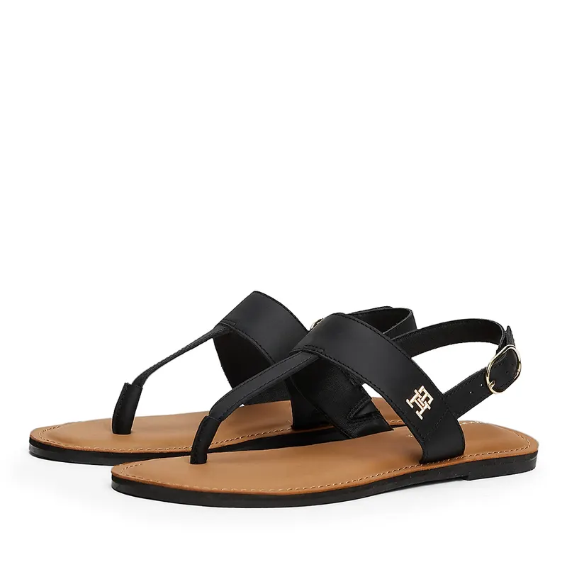 Sandale femei Tommy Hilfiger negre din piele 3419DS8505N — imaginea 2
