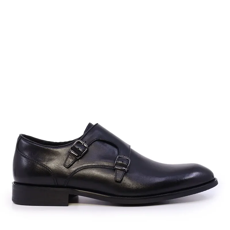 Pantofi tip Monk bărbați Luca di Gioia negri din piele naturală 2931BP0911N