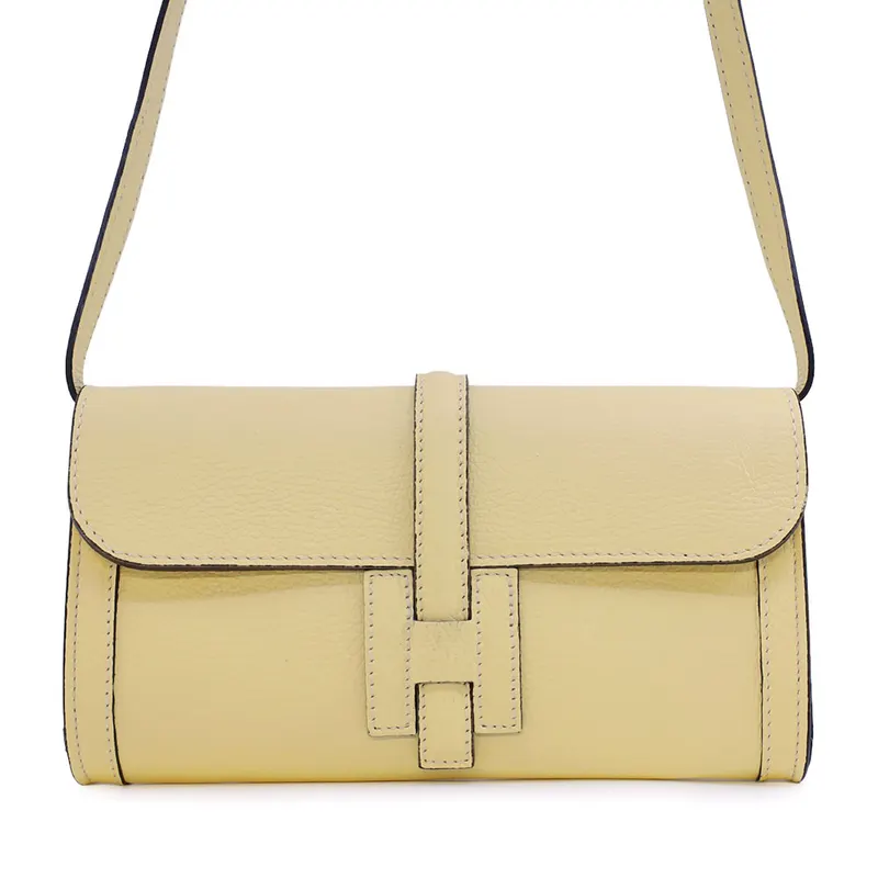 Poșetă crossbody tip plic femei Luca di Gioia galbenă din piele 144plp3708g