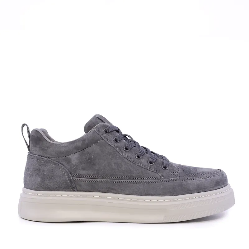 Sneakers high top bărbați gri din piele întoarsă 1922BG6632VGR
