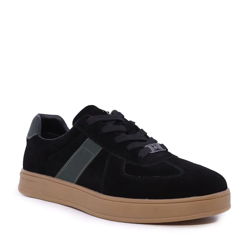 Sneakers bărbați Luca di Gioia negri din piele întoarsă 3912BP939VN — imaginea 2