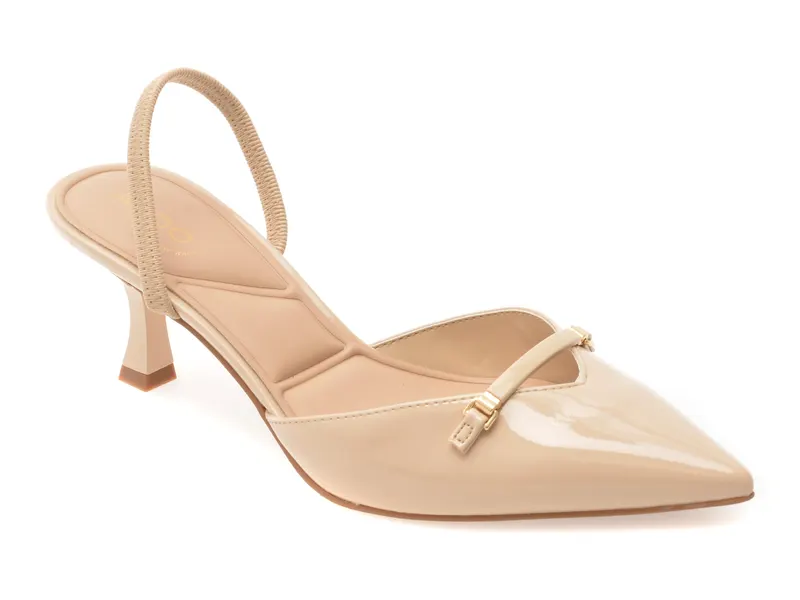 Pantofi eleganti ALDO bej, NAILAH 260, din piele ecologica lacuita