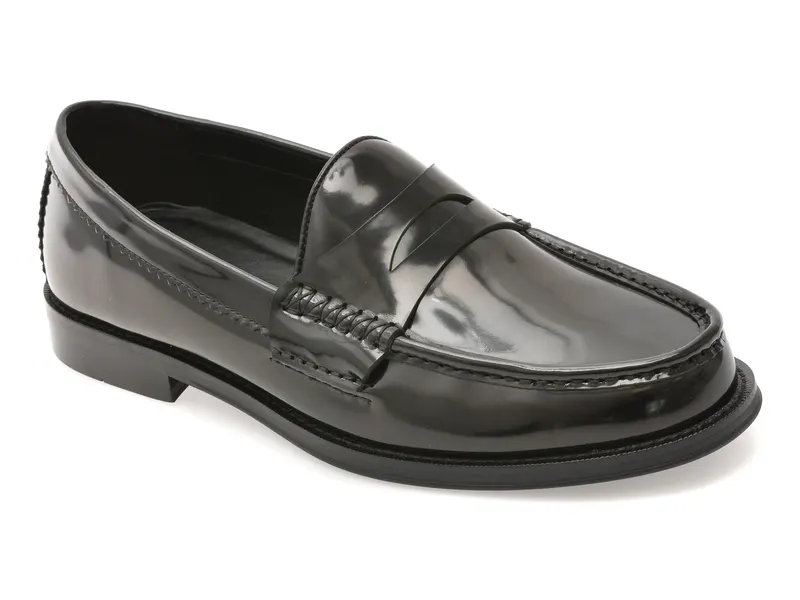 Mocasini ALDO negri, LUDOVIK 001, din piele naturala