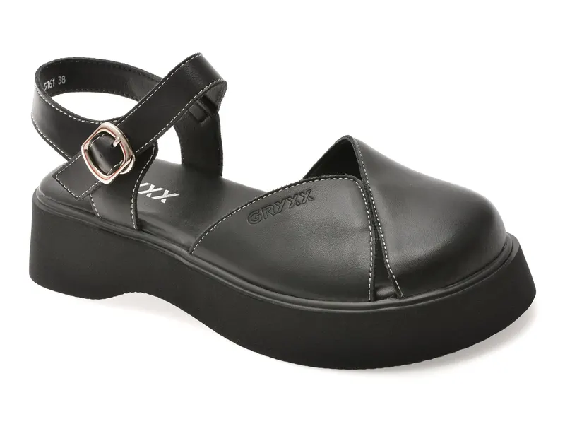 Pantofi GRYXX negri, 5161, din piele naturala