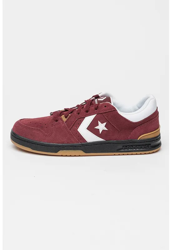 Pantofi sport de piele intoarsa cu logo 1998 - Alb/Visiniu