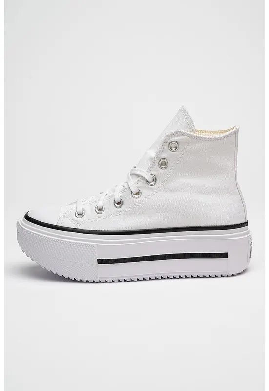 Tenisi All Star Lift Double Stack flatform - Alb/Negru stins