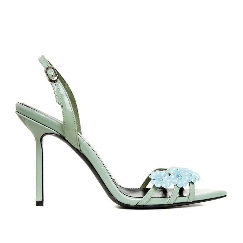 Sandale Amelie Piele Lacuita, Mint/Blue - Premium Collection