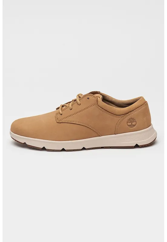 Pantofi sport Parker Street Low din piele intoarsa cu sireturi - Bej